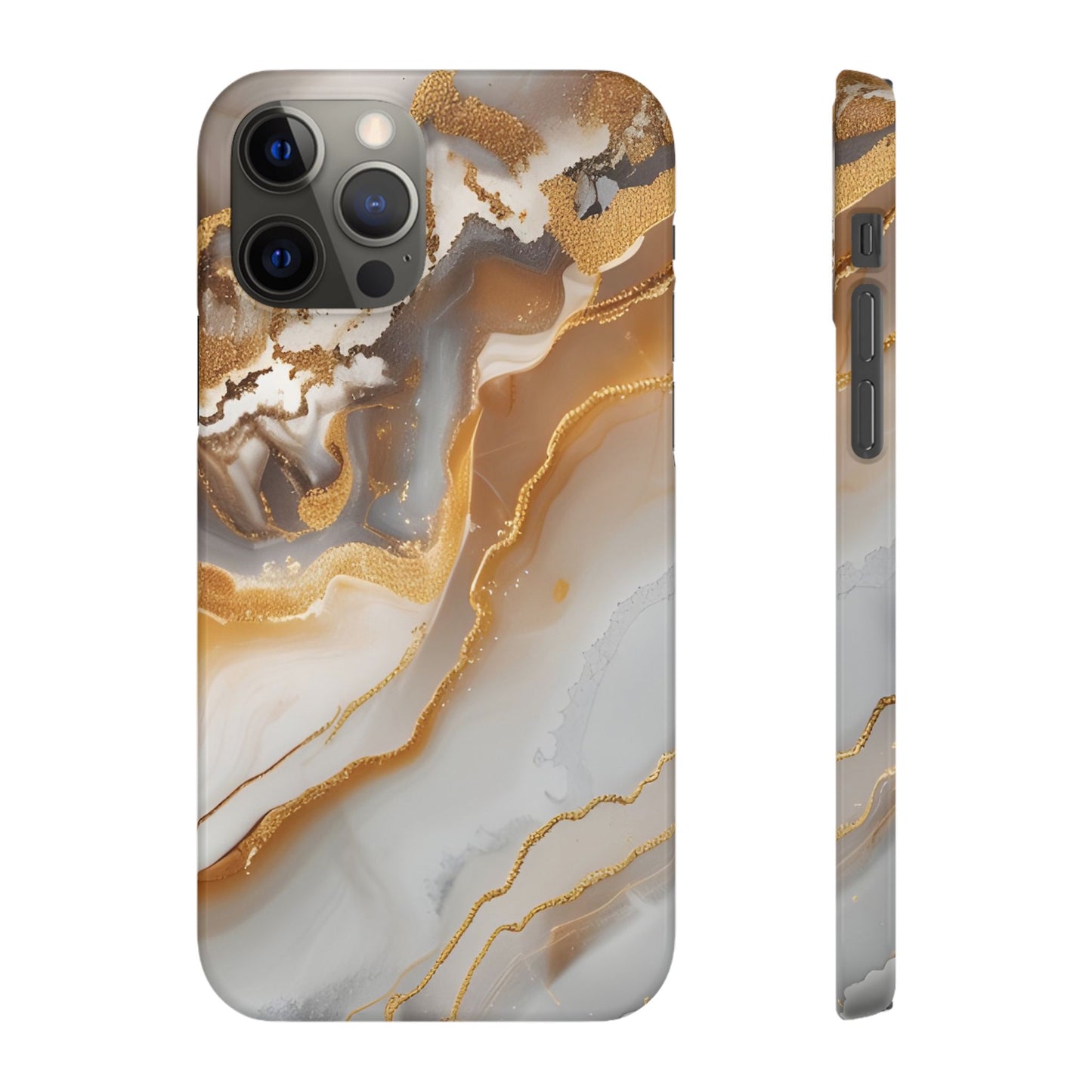 Gold Agate Phone Case – Marble Geode Snap Case