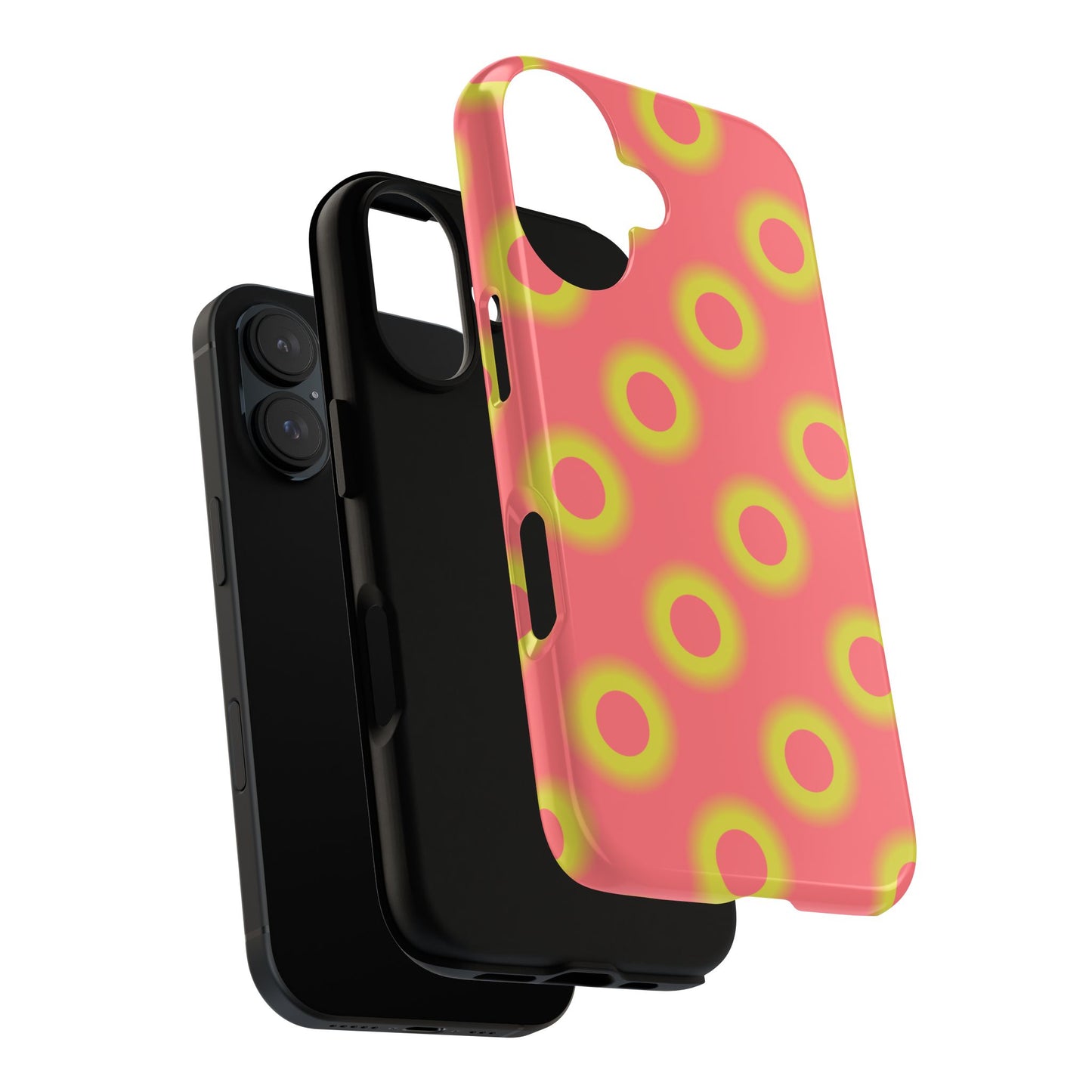 Neon Polka Dot Phone Case — Retro Pink & Lime Protective Cover