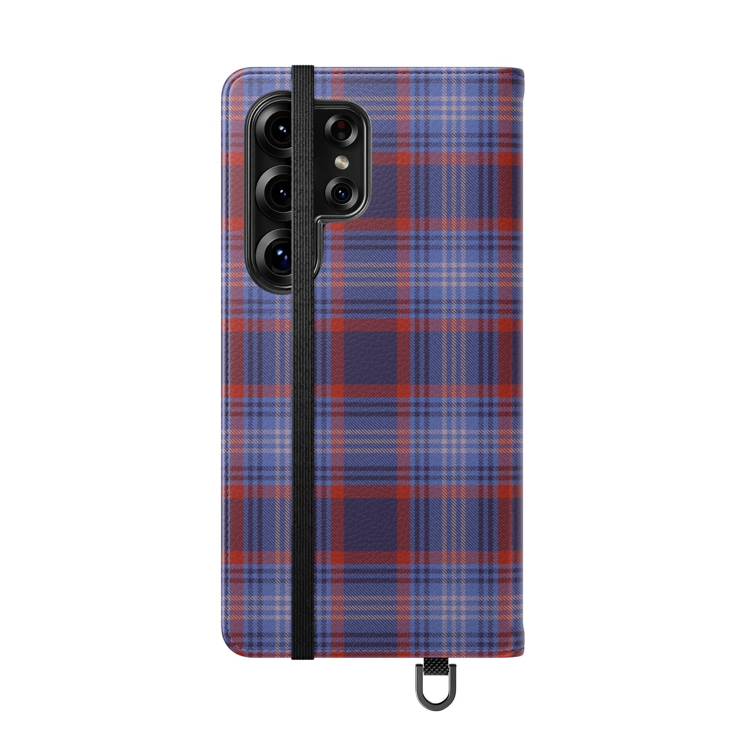 Tartan Flip Phone Case — Red & Purple Plaid Wallet Cover