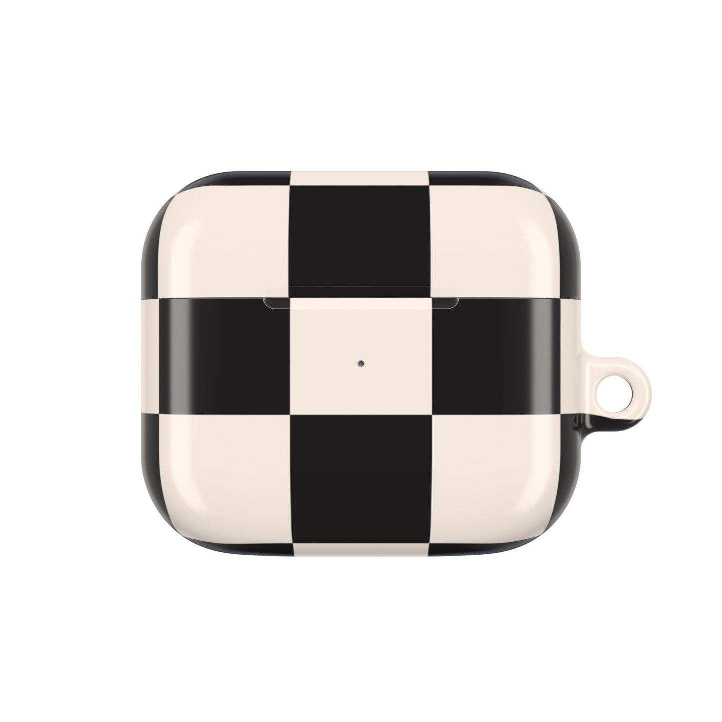 Ivory and Black Chequered AirPod Case — Protective Cover