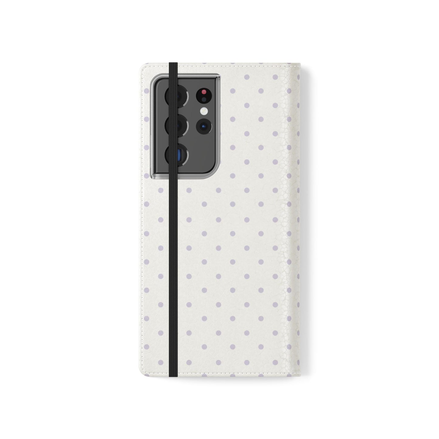 Polka Dot Flip Phone Case — White and Violet Polka Dot Wallet Cover
