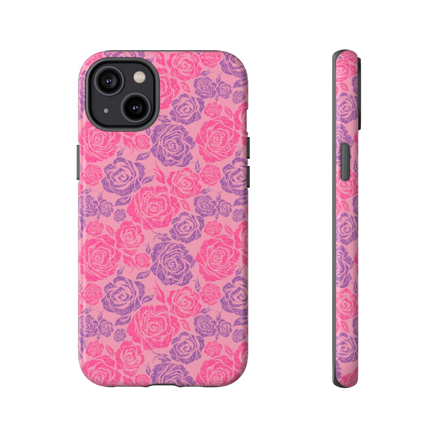 Pink & Lavender Rose Pattern Tough Phone Case