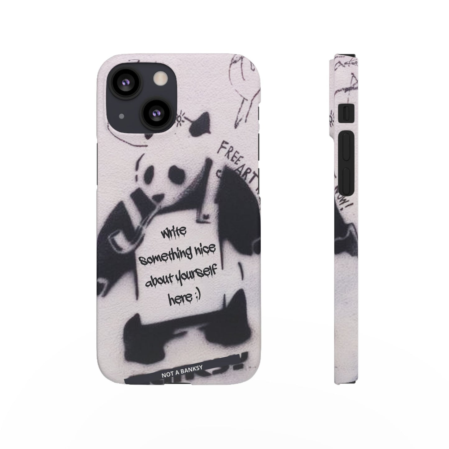 Personalised Panda Stencil Phone Case for Apple iPhone, Samsung Galaxy and Google Pixel.