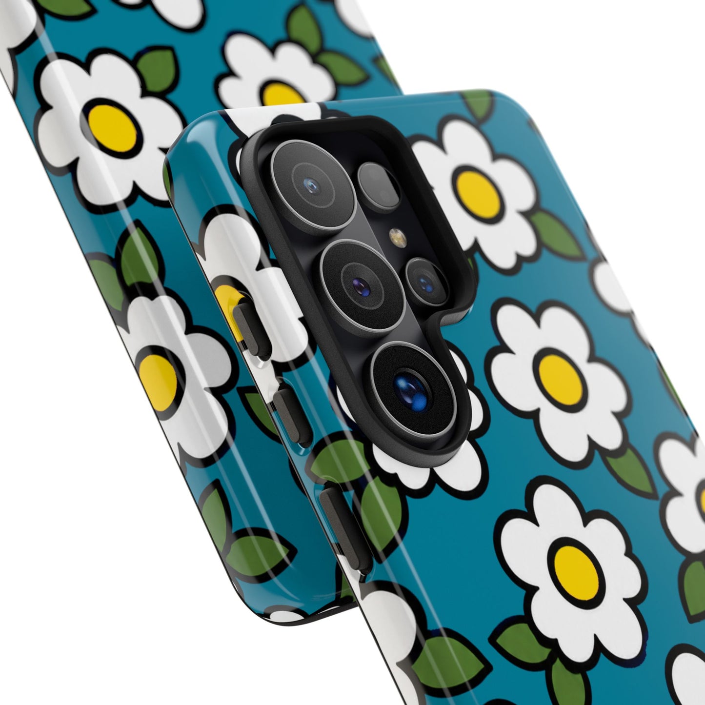 Blue Daisy Tough Phone Case — Floral Protective iPhone Cover