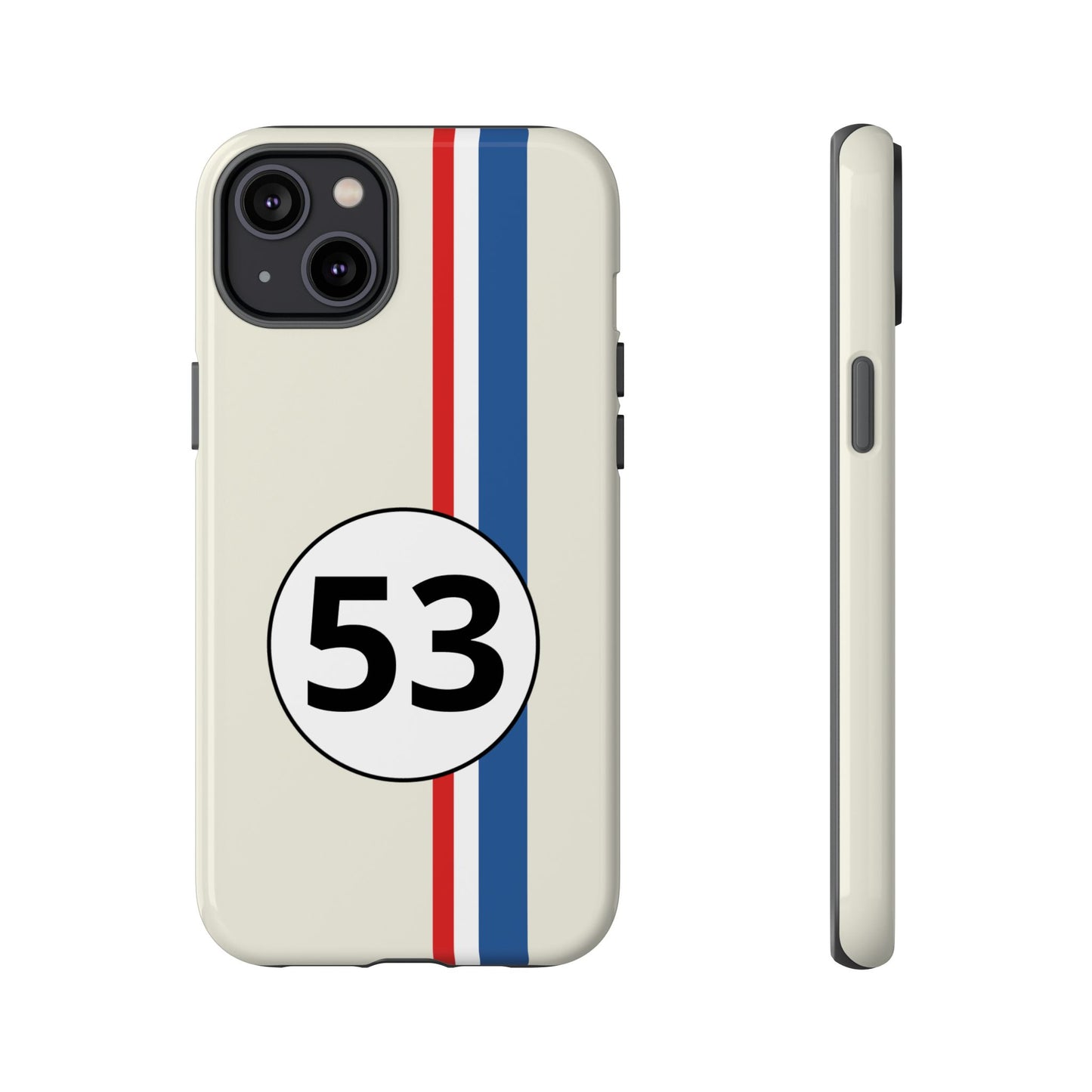 Racing Stripe Personalised Number Tough Phone Case for Apple iPhone, Samsung Galaxy and Google Pixel.