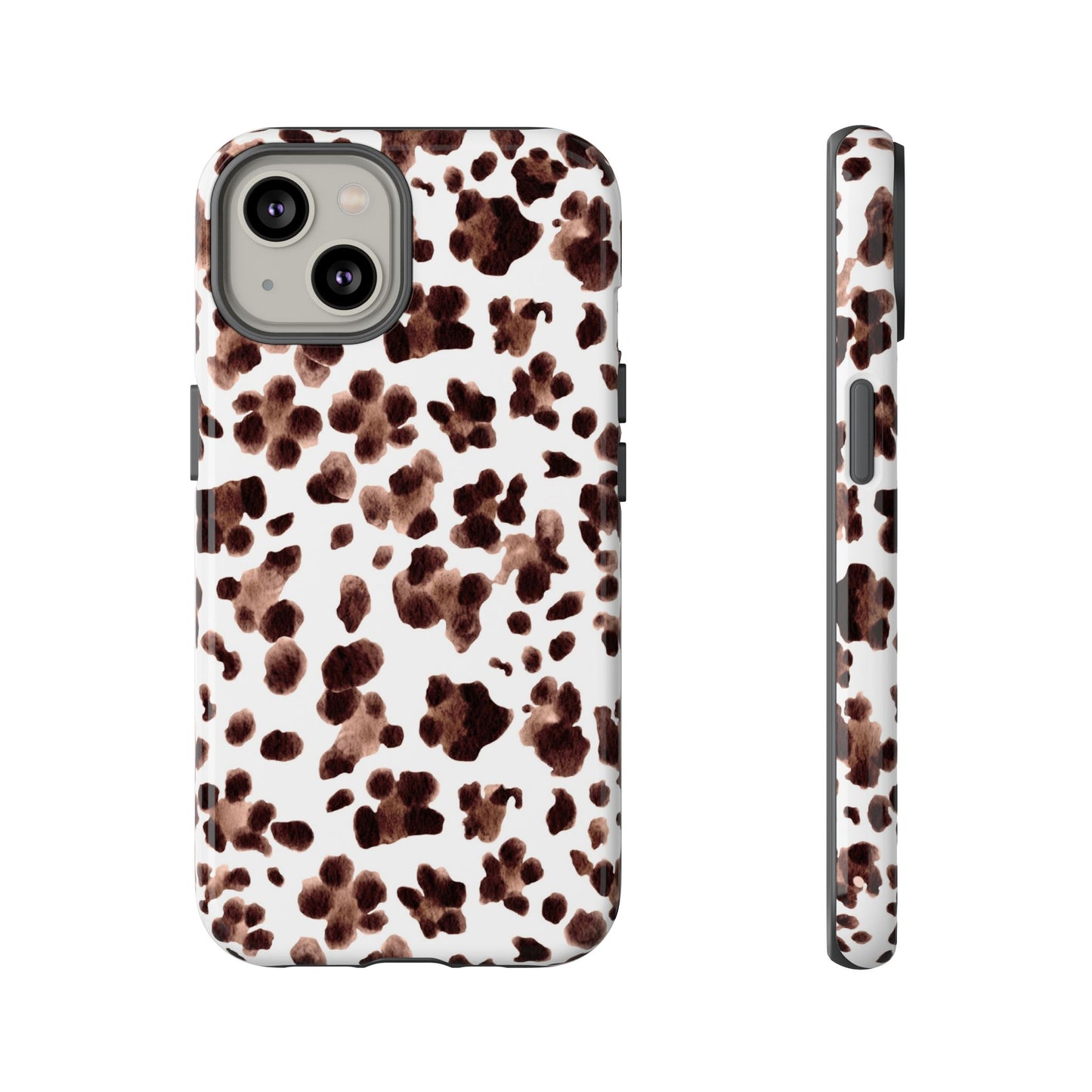 Brown Cowhide Print Phone Case — Tough Protective iPhone Cover