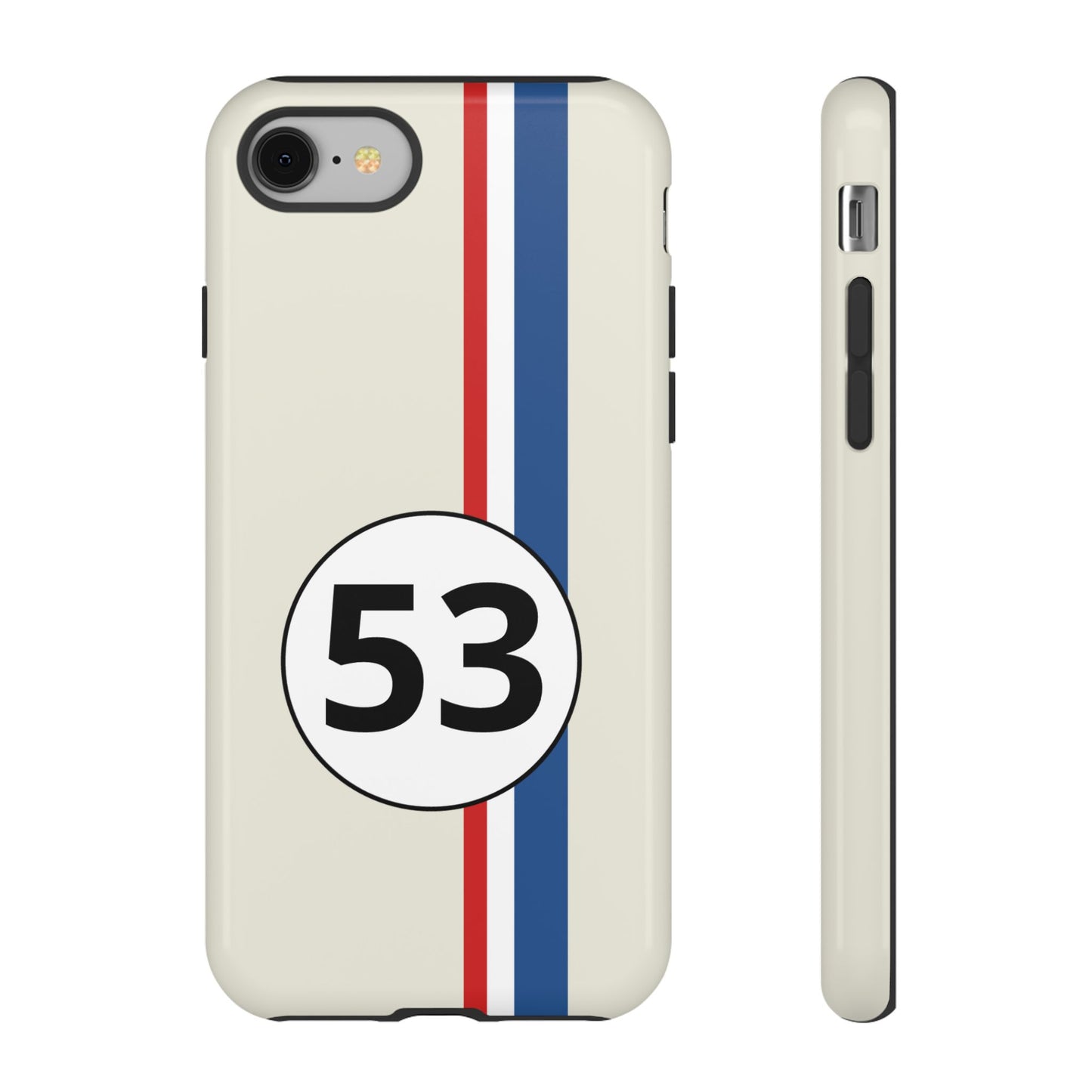 Racing Stripe Personalised Number Tough Phone Case for Apple iPhone, Samsung Galaxy and Google Pixel.