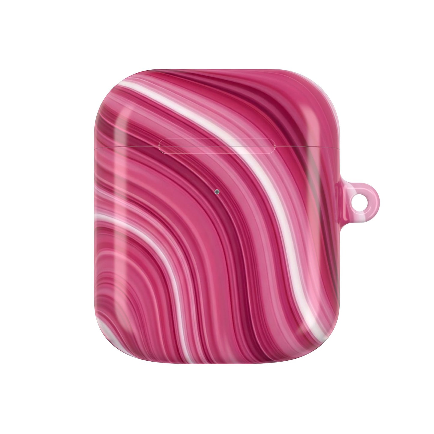 Pink Marble AirPod Case — Swirled Abstract Protective Charging Case