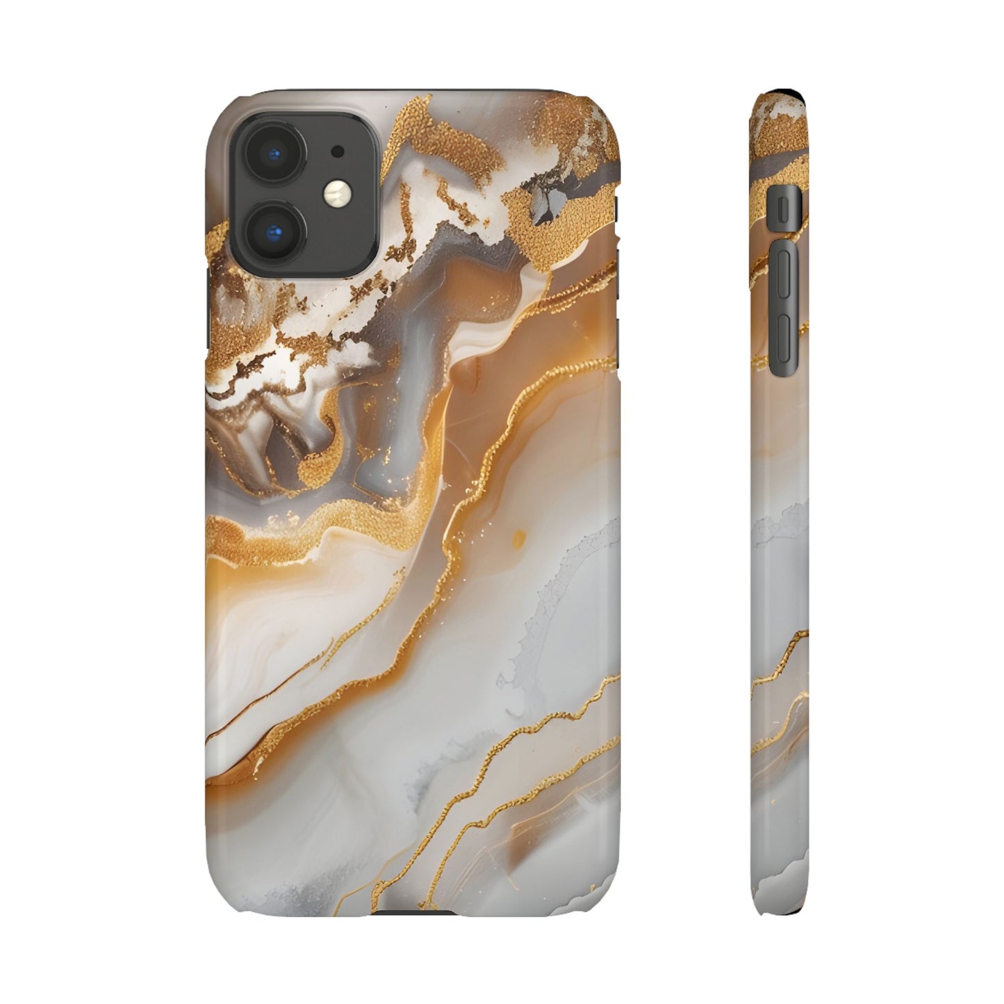 Gold Agate Phone Case – Marble Geode Snap Case