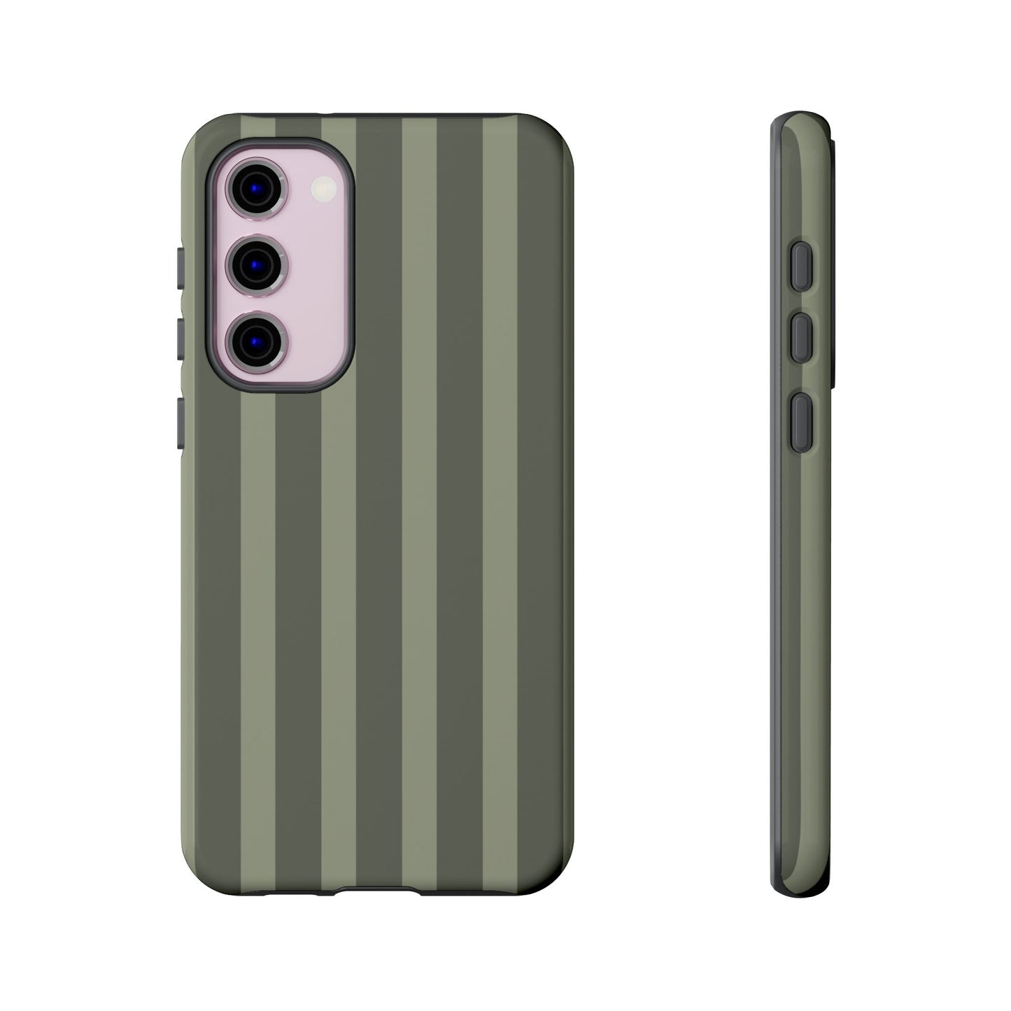 Olive Striped Tough Phone Case — Durable Military-Inspired Protective Cover
