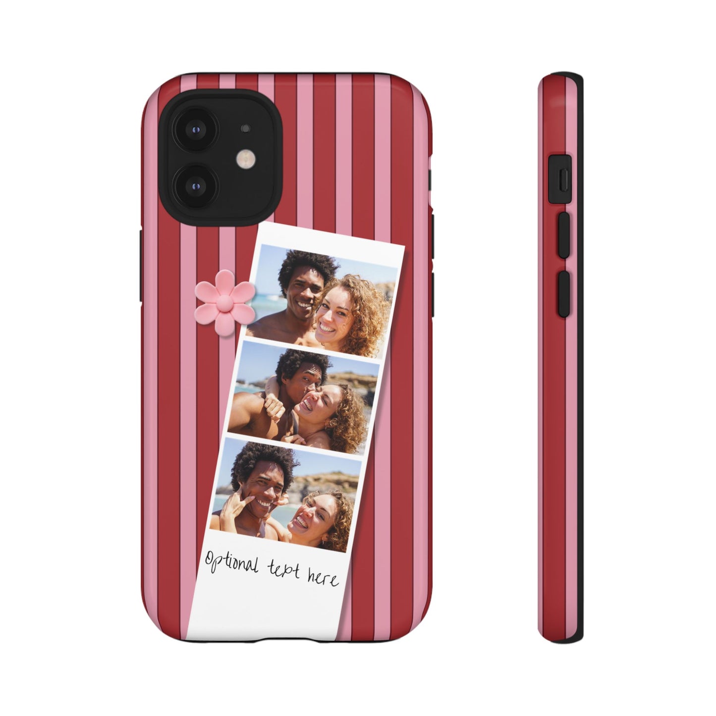 Customisable Three Photo Personalised Collage Tough Phone Case for Apple iPhone, Samsung Galaxy and Google Pixel.