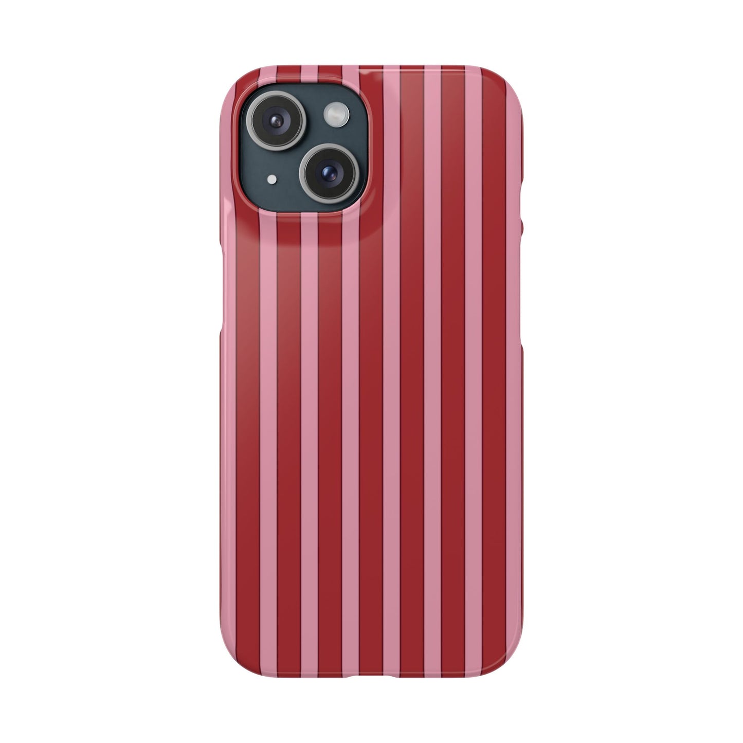 Striped Red Snap Phone Case — Slim Phone Cover for Apple iPhone and Samsung Galaxy.