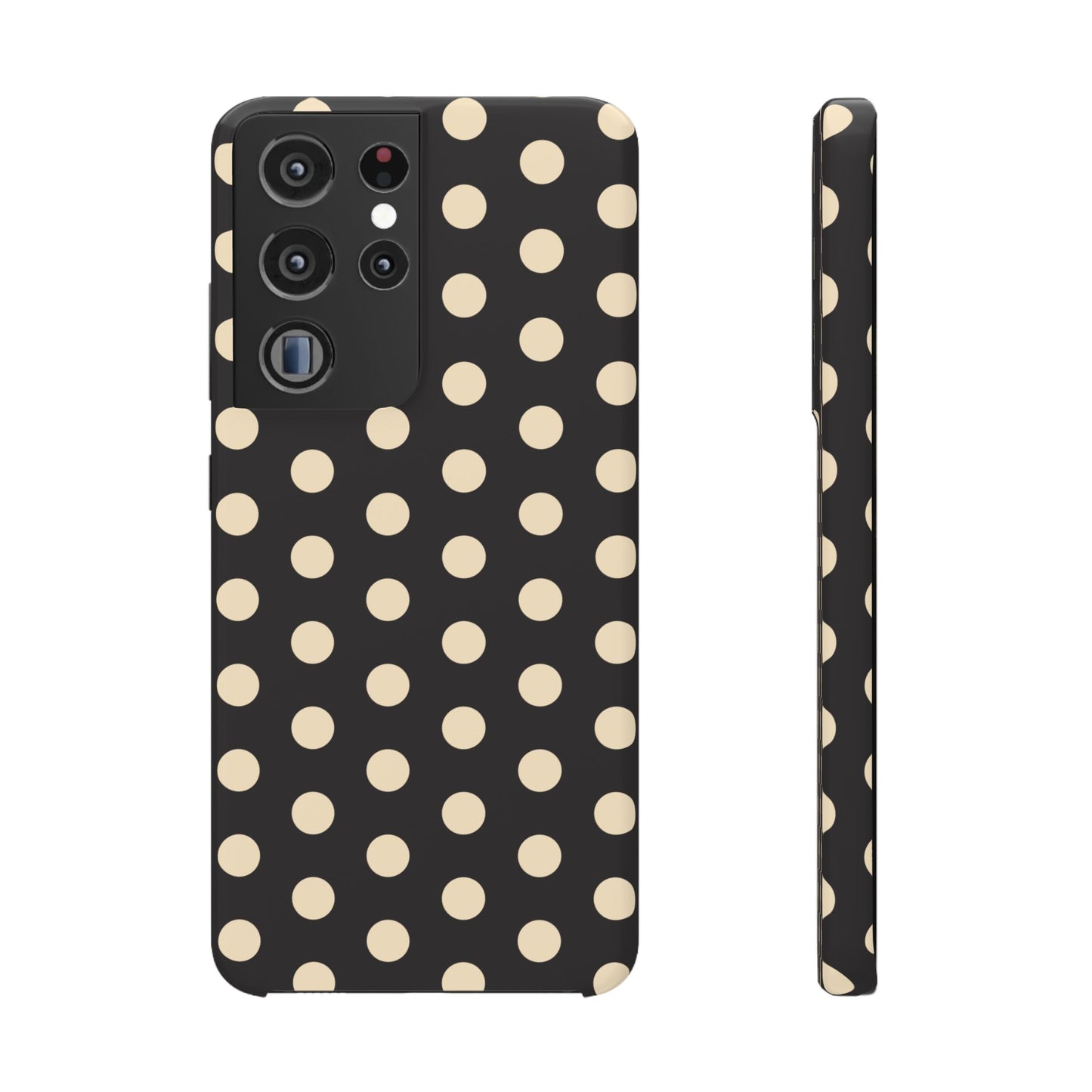 Polka Dot Snap Phone Case — Classic Black & Cream Retro Dots