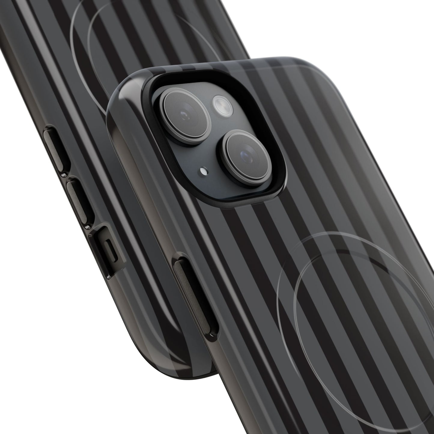 Magnetic Tough Phone Case — Black Stripe Protective Cover