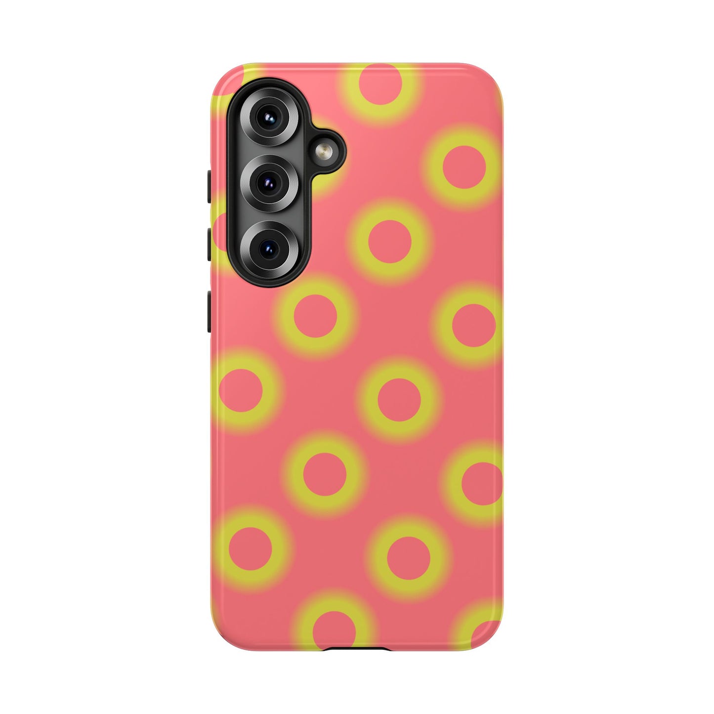 Neon Polka Dot Phone Case — Retro Pink & Lime Protective Cover