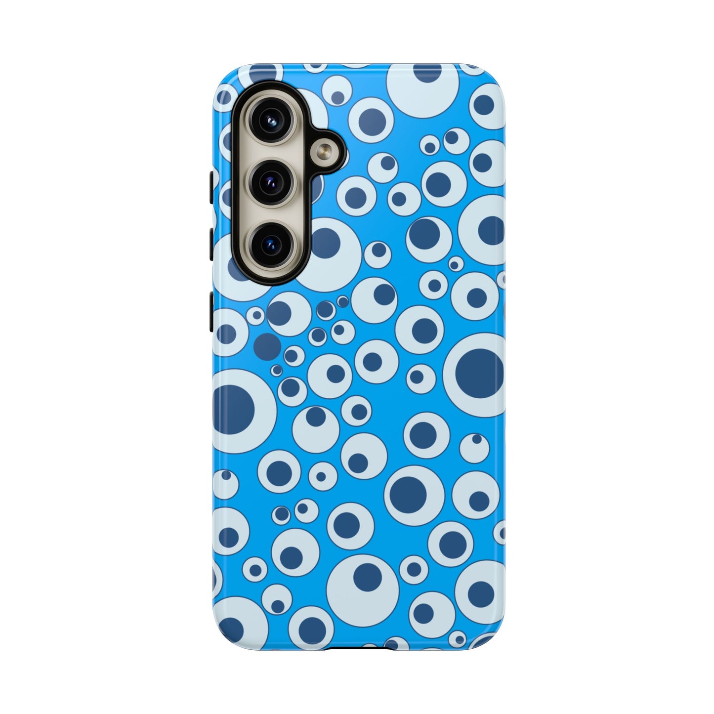 Blue Bubble Pattern Tough Phone Case — Retro Pop Circles Design