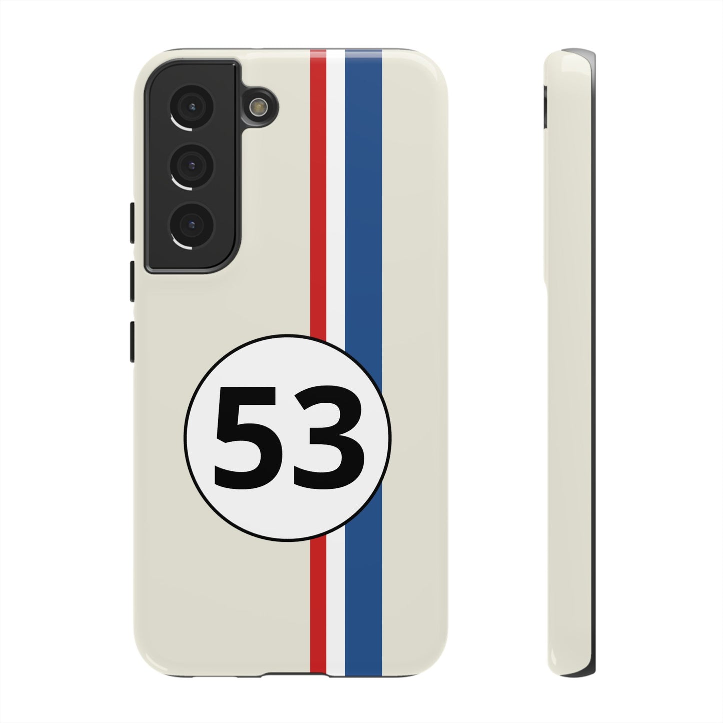 Racing Stripe Personalised Number Tough Phone Case for Apple iPhone, Samsung Galaxy and Google Pixel.