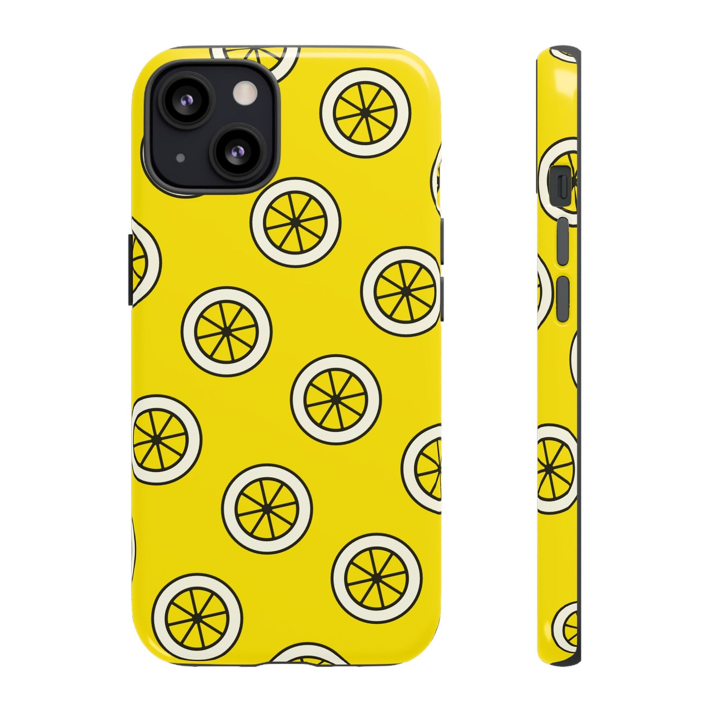 Yellow Lemon Pattern Tough Phone Case — Bright Citrus Protective Cover