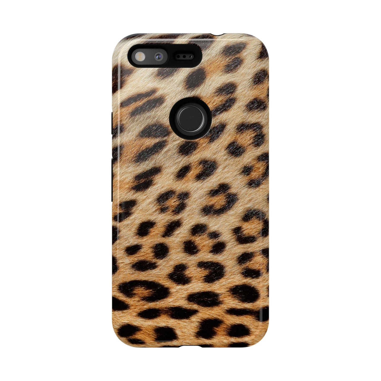 Leopard Print Tough Phone Case — Durable Protective Case with Wild Animal Fur Design