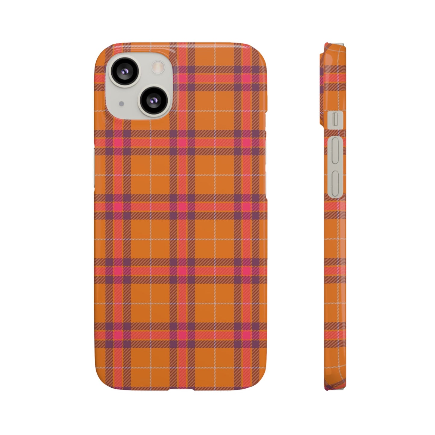 Orange Plaid Snap Phone Case — Autumn Plaid Phone Case