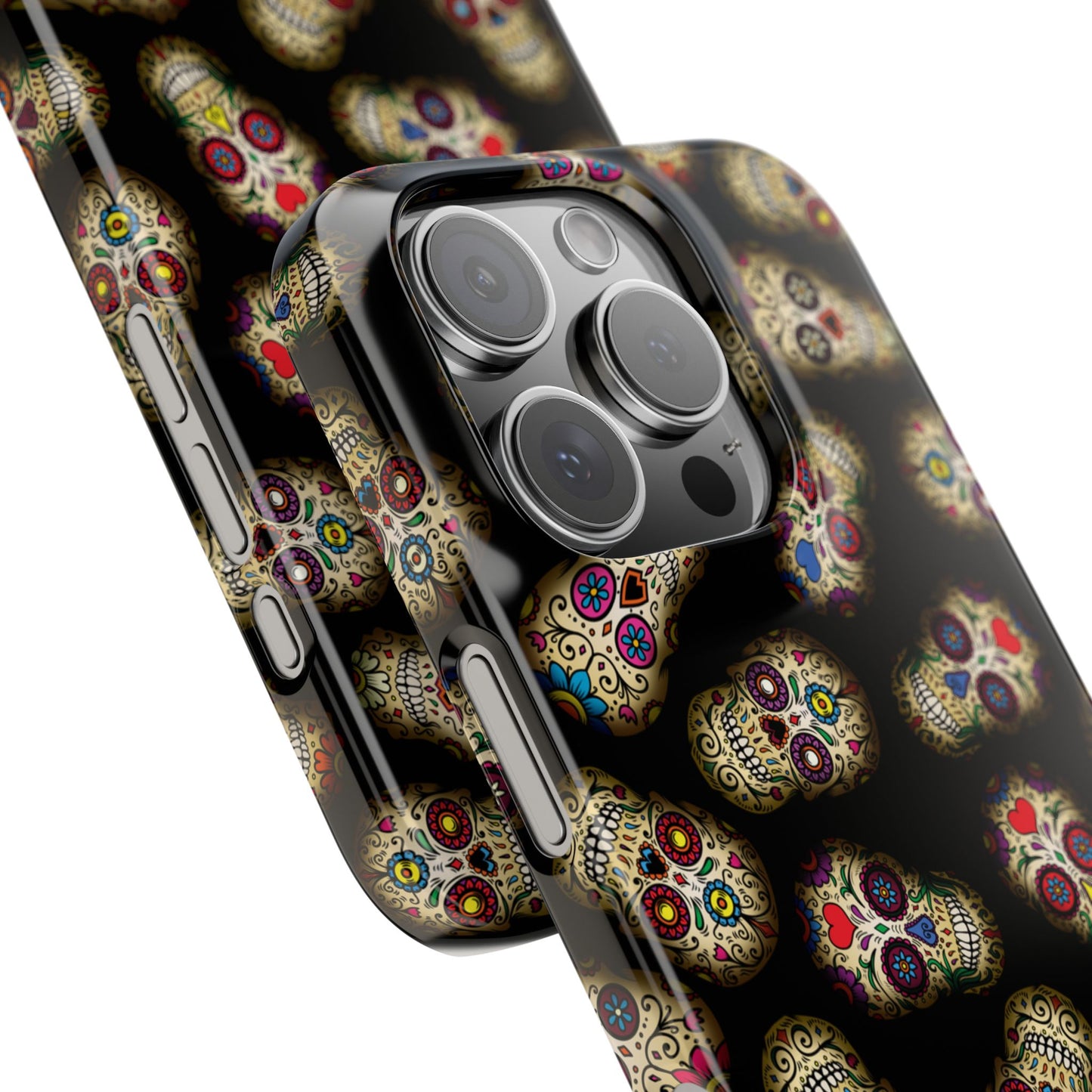 Sugar Skull — Day of the Dead Floral Slim Case for Apple iPhone, Samsung Galaxy and Google Pixel.
