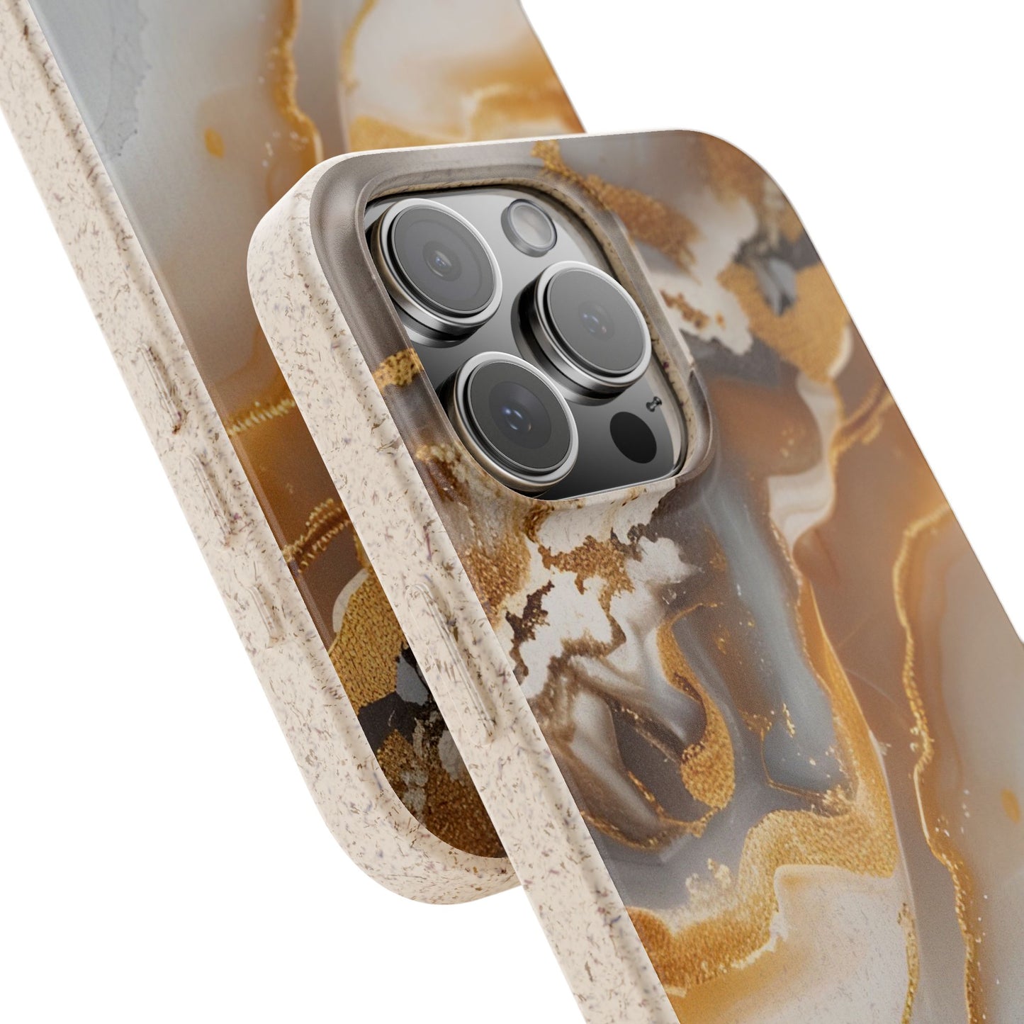 Biodegradable Marble Phone Case — Earth-Tone Agate, Eco-Friendly Phone Cover for Apple iPhone and Samsung Galaxy.
