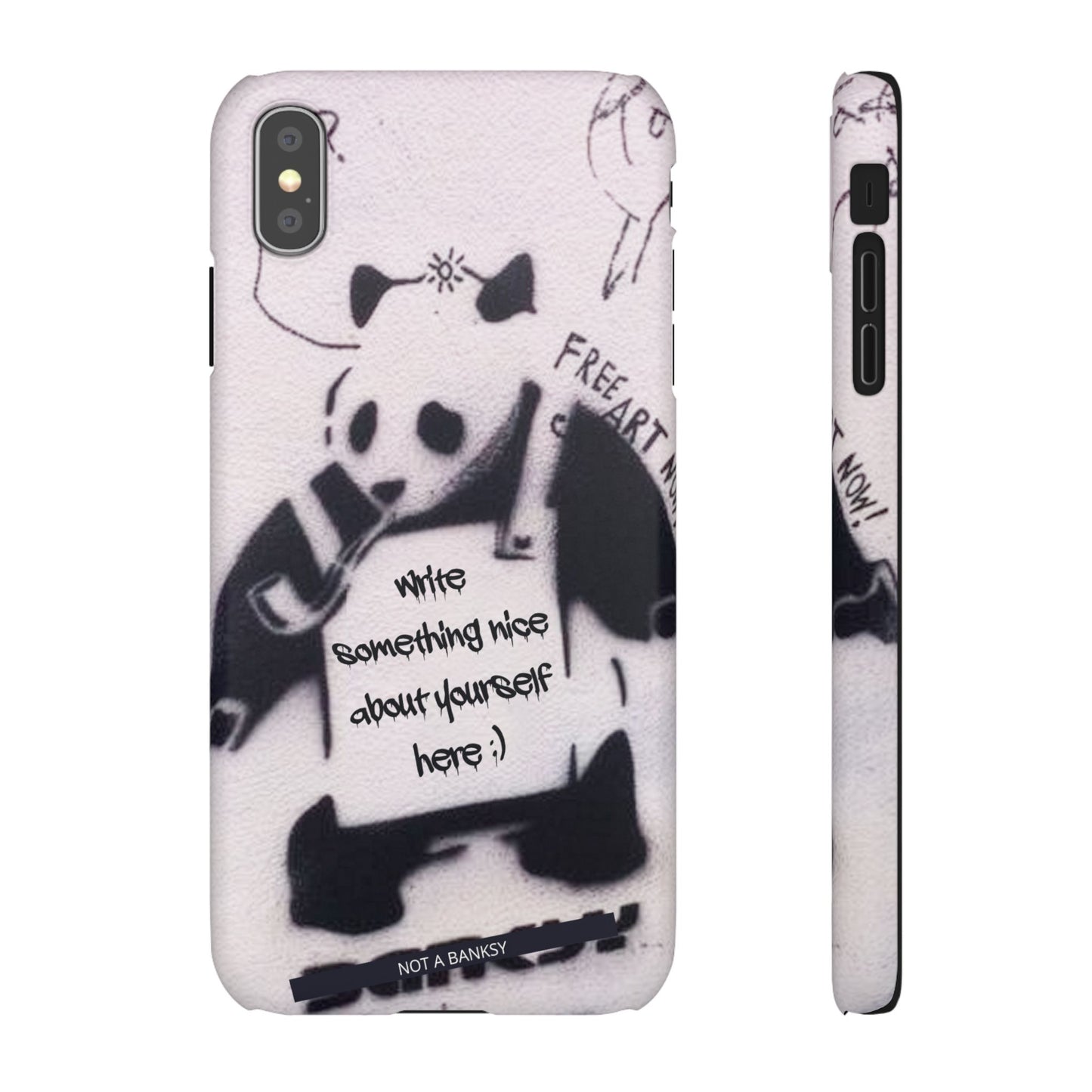 Personalised Panda Stencil Phone Case for Apple iPhone, Samsung Galaxy and Google Pixel.