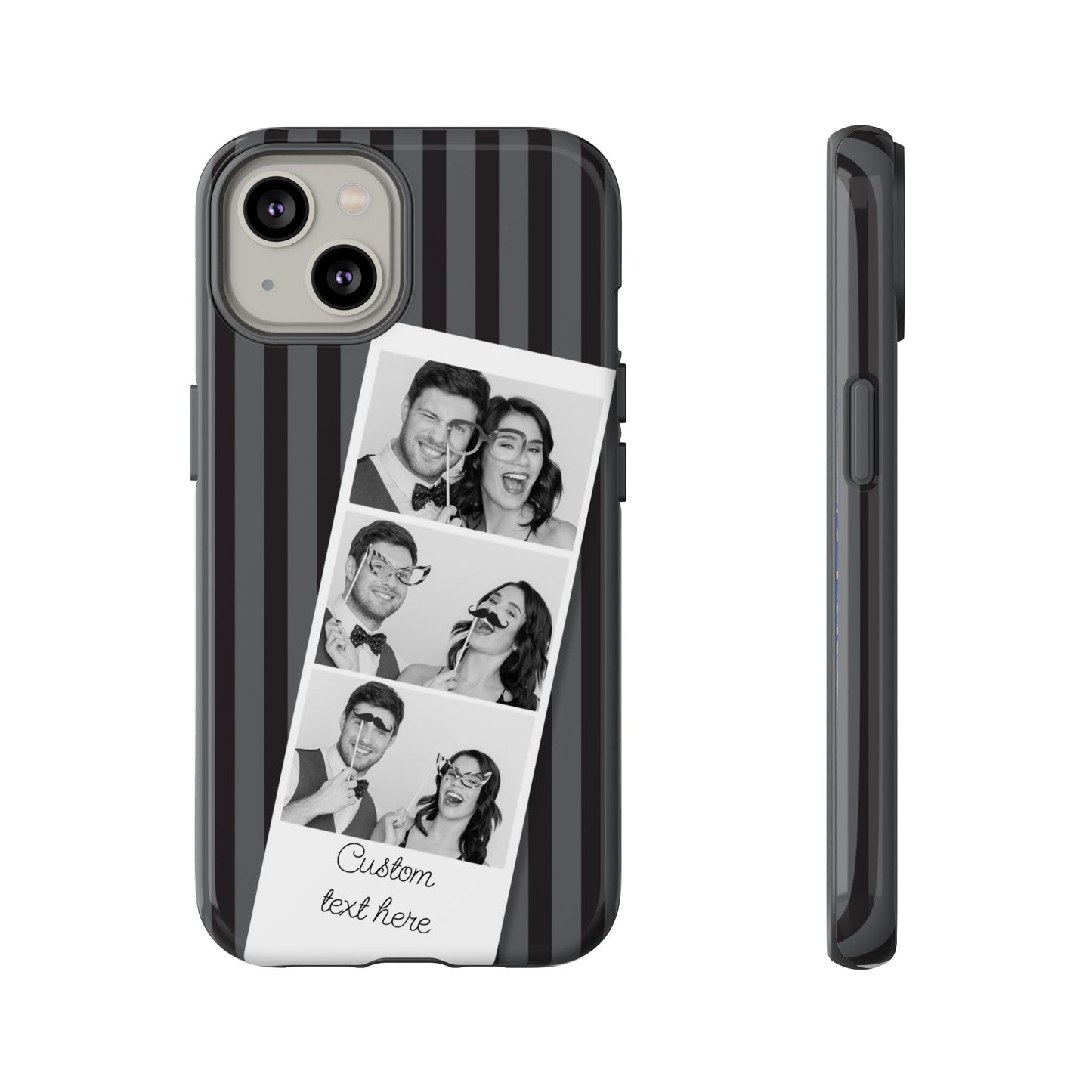 Customisable Three Image Retro Photobooth Design Tough Case for Apple iPhone, Samsung Galaxy and Google Pixel.