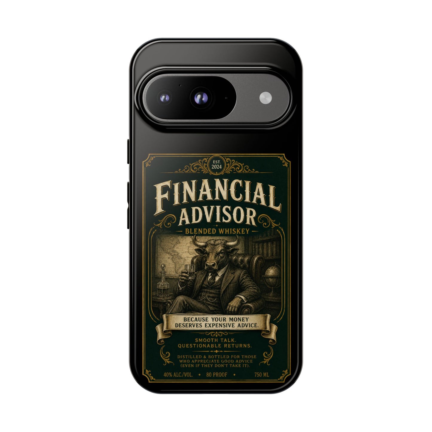 Financial Advisor Phone Case — Vintage Whiskey Label Design