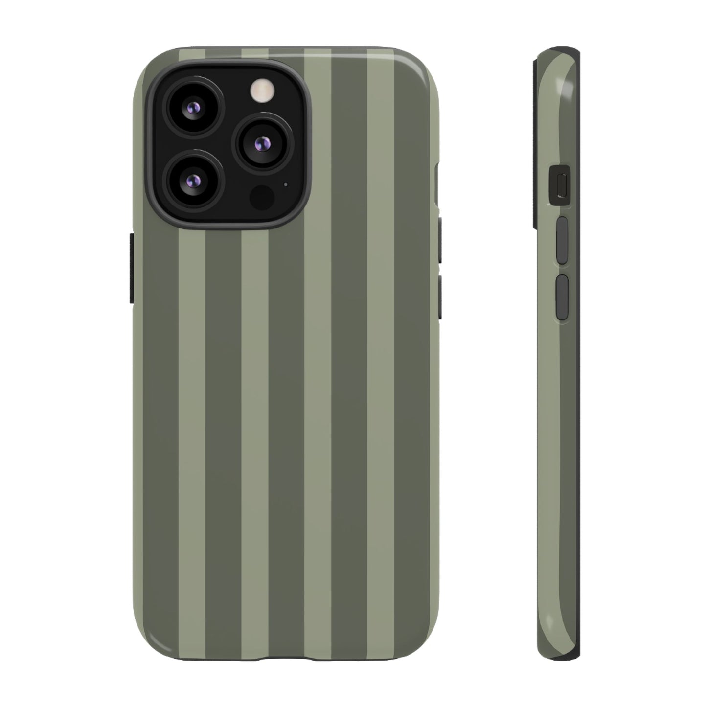 Olive Striped Tough Phone Case — Durable Military-Inspired Protective Cover