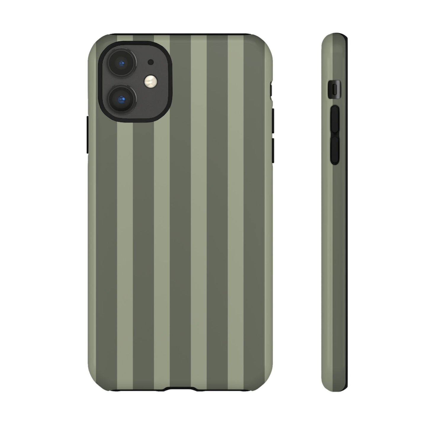 Olive Striped Tough Phone Case — Durable Military-Inspired Protective Cover