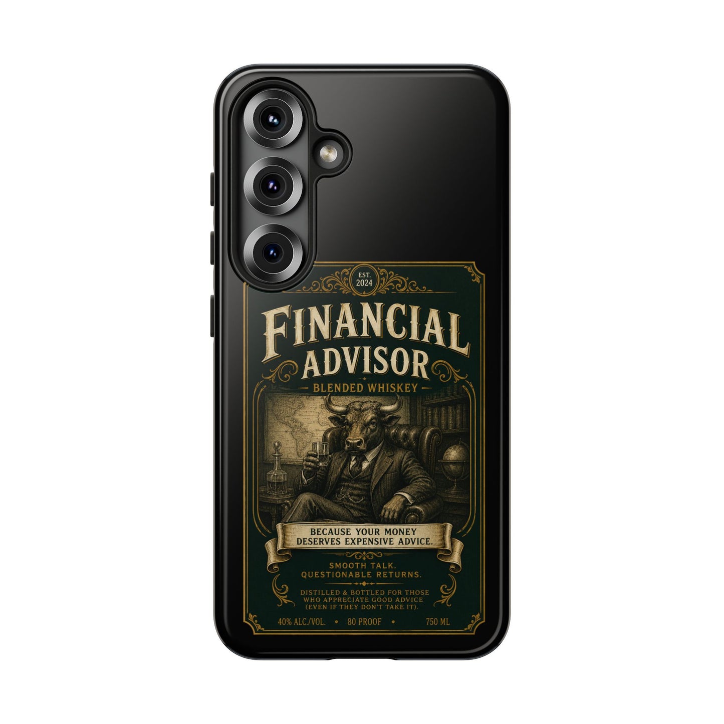 Financial Advisor Phone Case — Vintage Whiskey Label Design