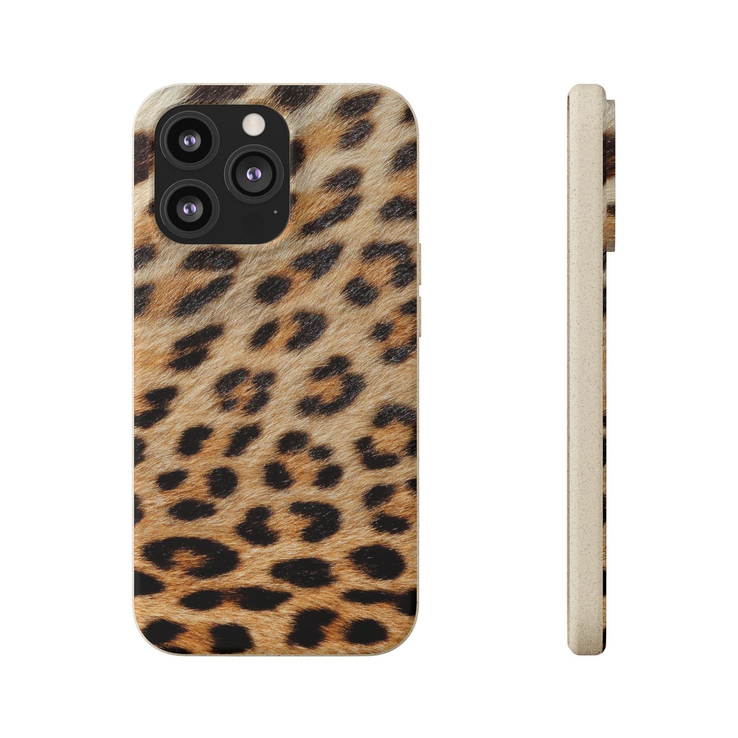 Leopard Print Biodegradable Phone Case — Eco-Friendly Animal Print Phone Cover for Apple iPhone and Samsung Galaxy.