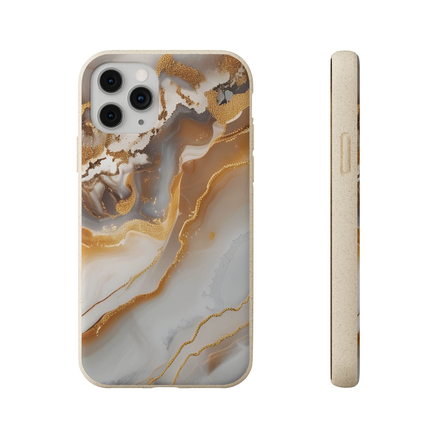 Biodegradable Marble Phone Case — Earth-Tone Agate, Eco-Friendly Phone Cover for Apple iPhone and Samsung Galaxy.