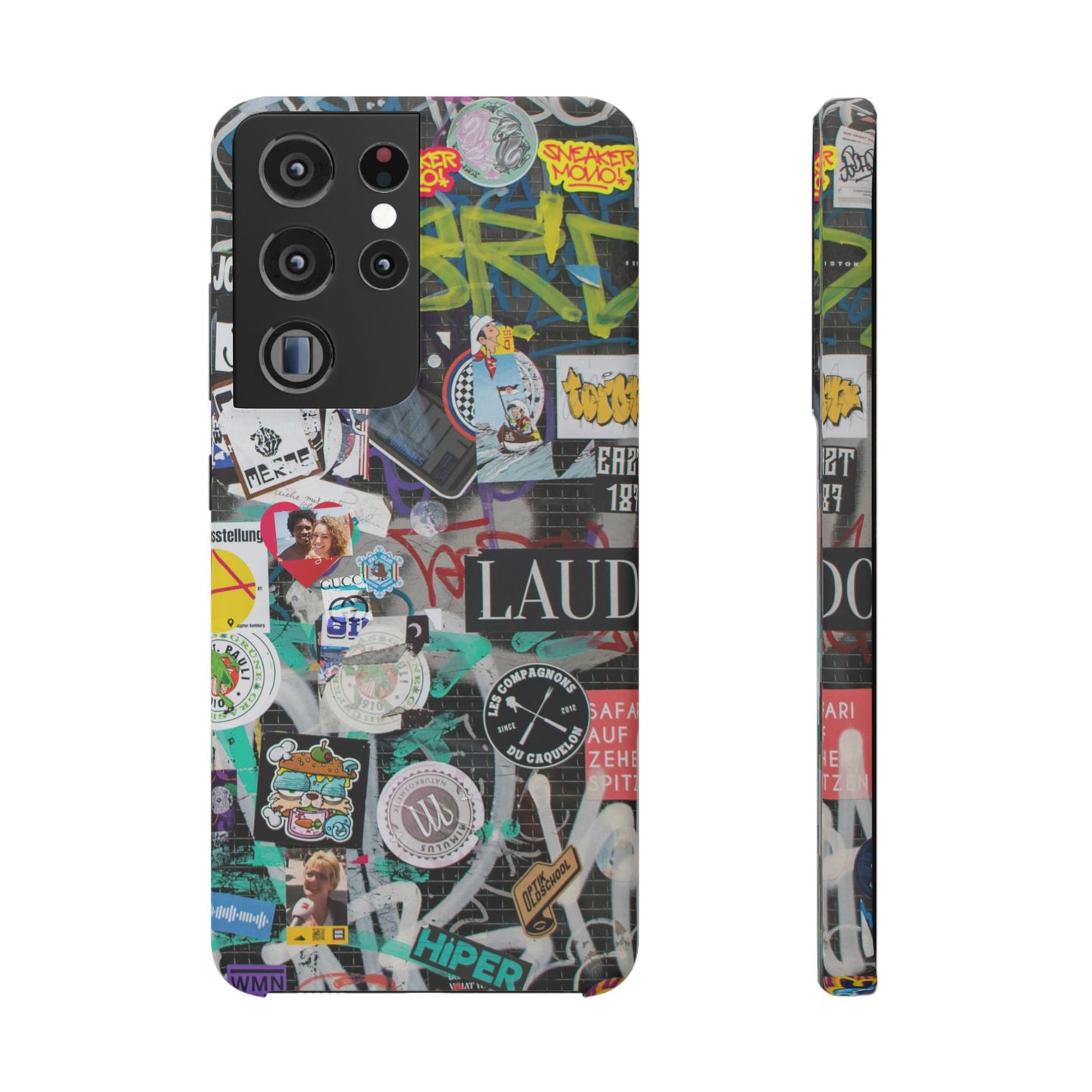 Sticker Bomb Personalised Graffiti Slim Phone Case for Apple iPhone, Samsung Galaxy and Google Pixel.
