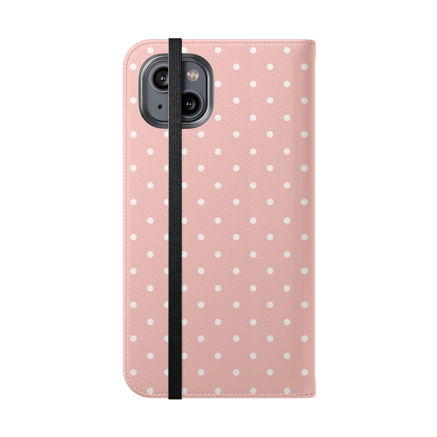 Polka Dot Flip Phone Case — Pastel Pink Polka Dot Wallet Cover
