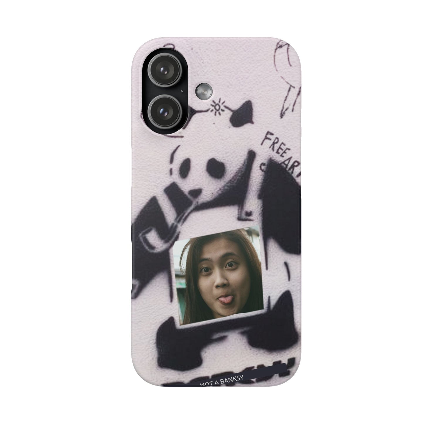 Single Image Personalised Panda Stencil Slim Phone Case for Apple iPhone, Samsung Galaxy and Google Pixel.