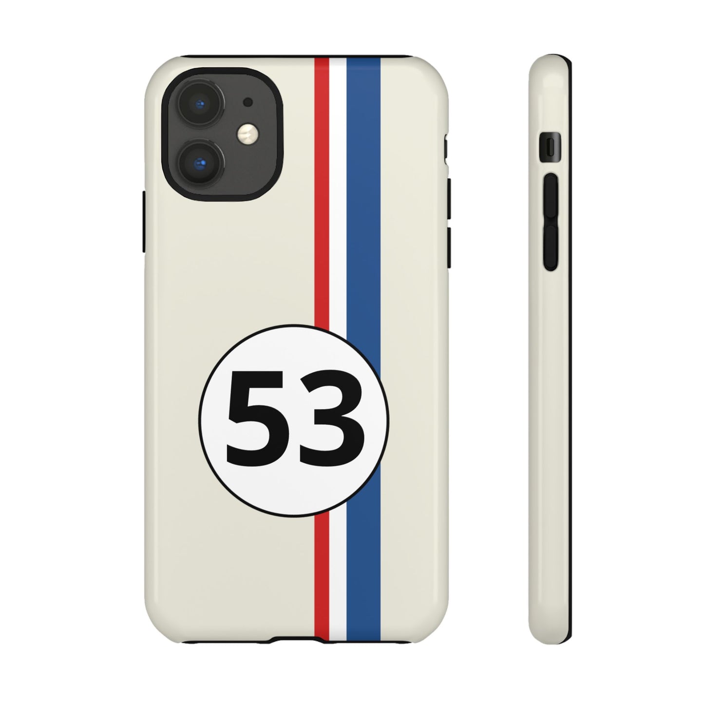 Racing Stripe Personalised Number Tough Phone Case for Apple iPhone, Samsung Galaxy and Google Pixel.