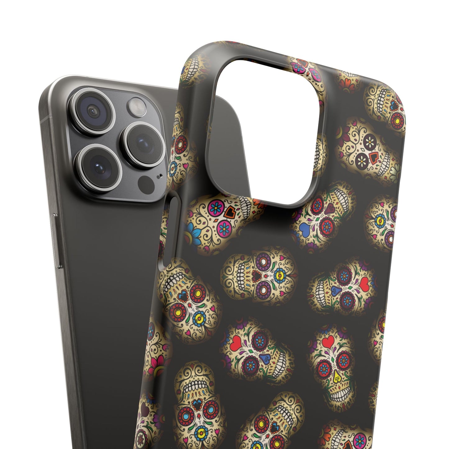 Sugar Skull — Day of the Dead Floral Slim Case for Apple iPhone, Samsung Galaxy and Google Pixel.