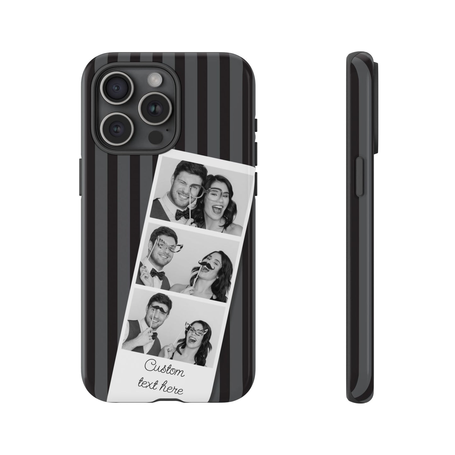 Customisable Three Image Retro Photobooth Design Tough Case for Apple iPhone, Samsung Galaxy and Google Pixel.