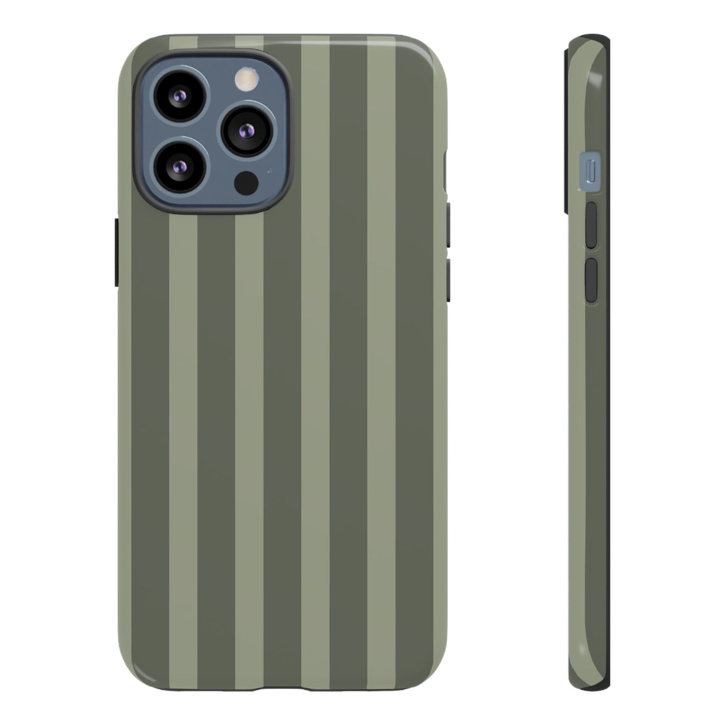 Olive Striped Tough Phone Case — Durable Military-Inspired Protective Cover