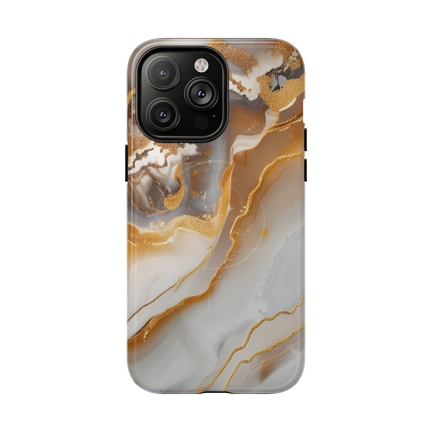 Marble and Gold Magnetic Phone Case — Marble and Gold Tough Protective MagSafe Case