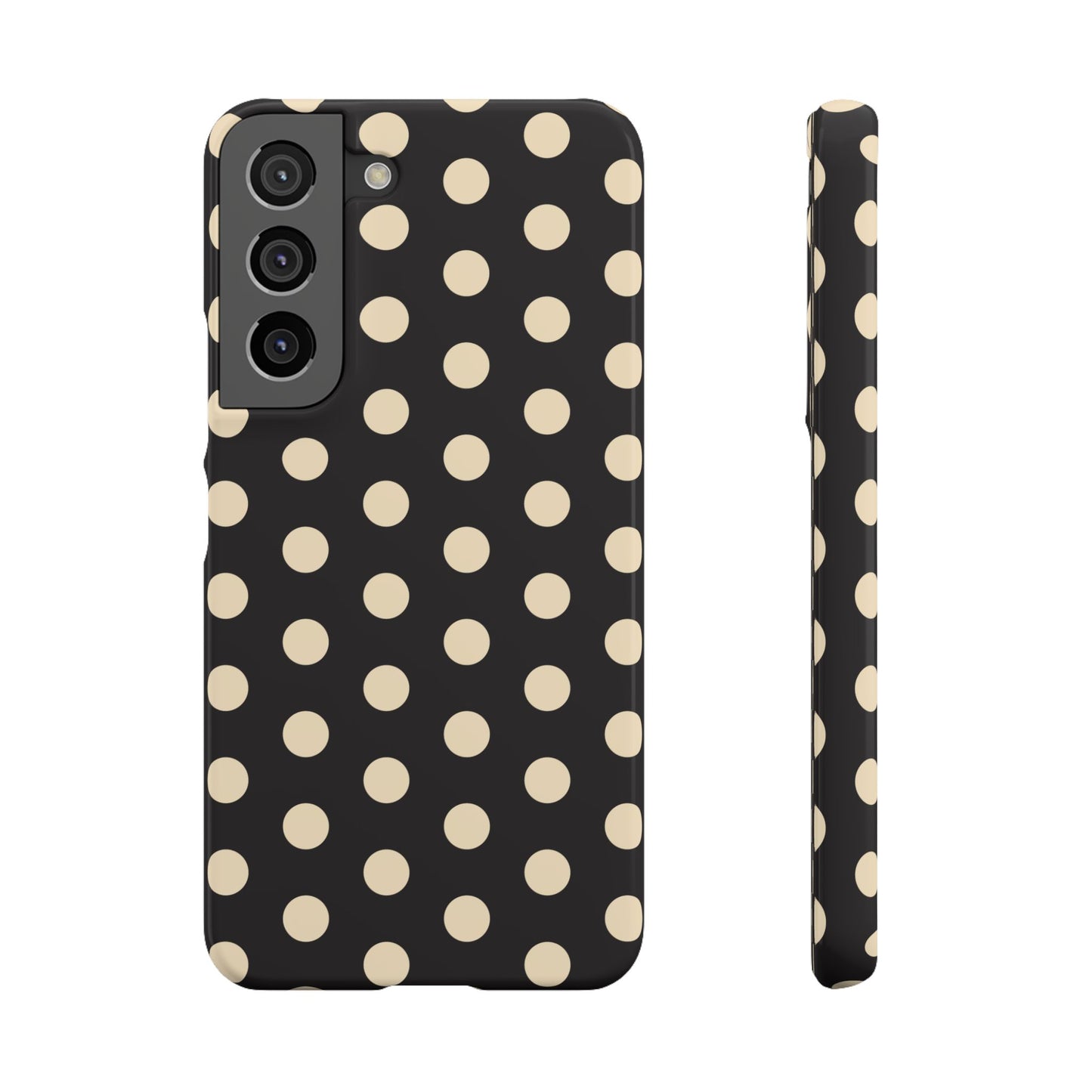 Polka Dot Snap Phone Case — Classic Black & Cream Retro Dots