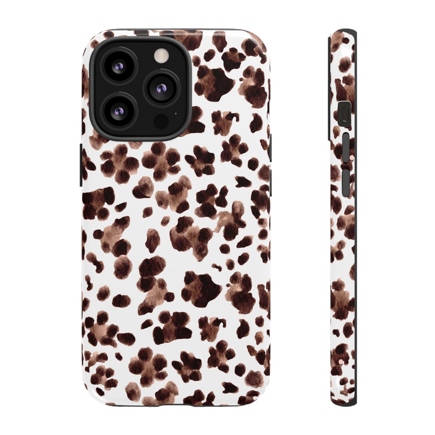 Brown Cowhide Print Phone Case — Tough Protective iPhone Cover