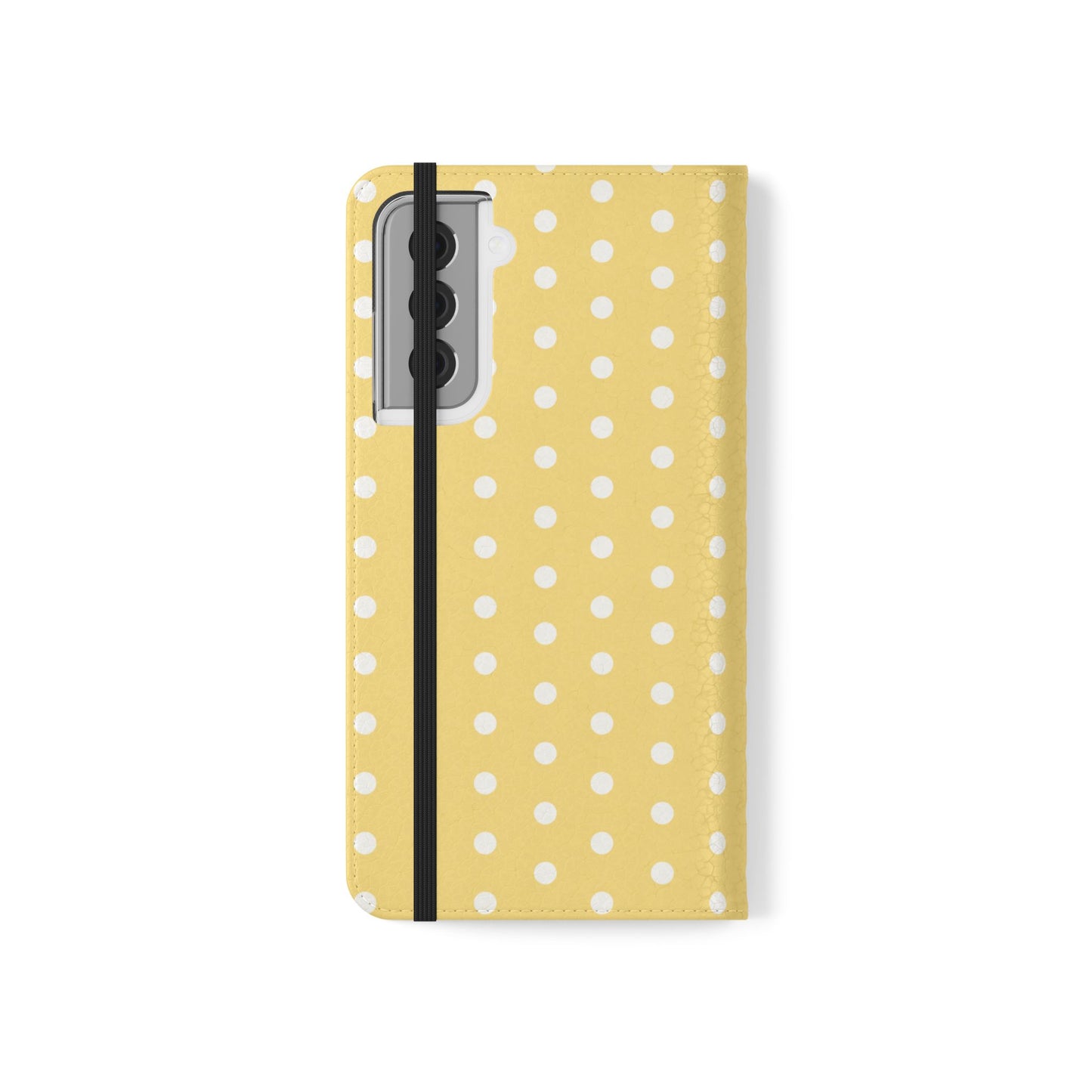 Polka Dot Flip Phone Case — Yellow Polka Dot Wallet Cover