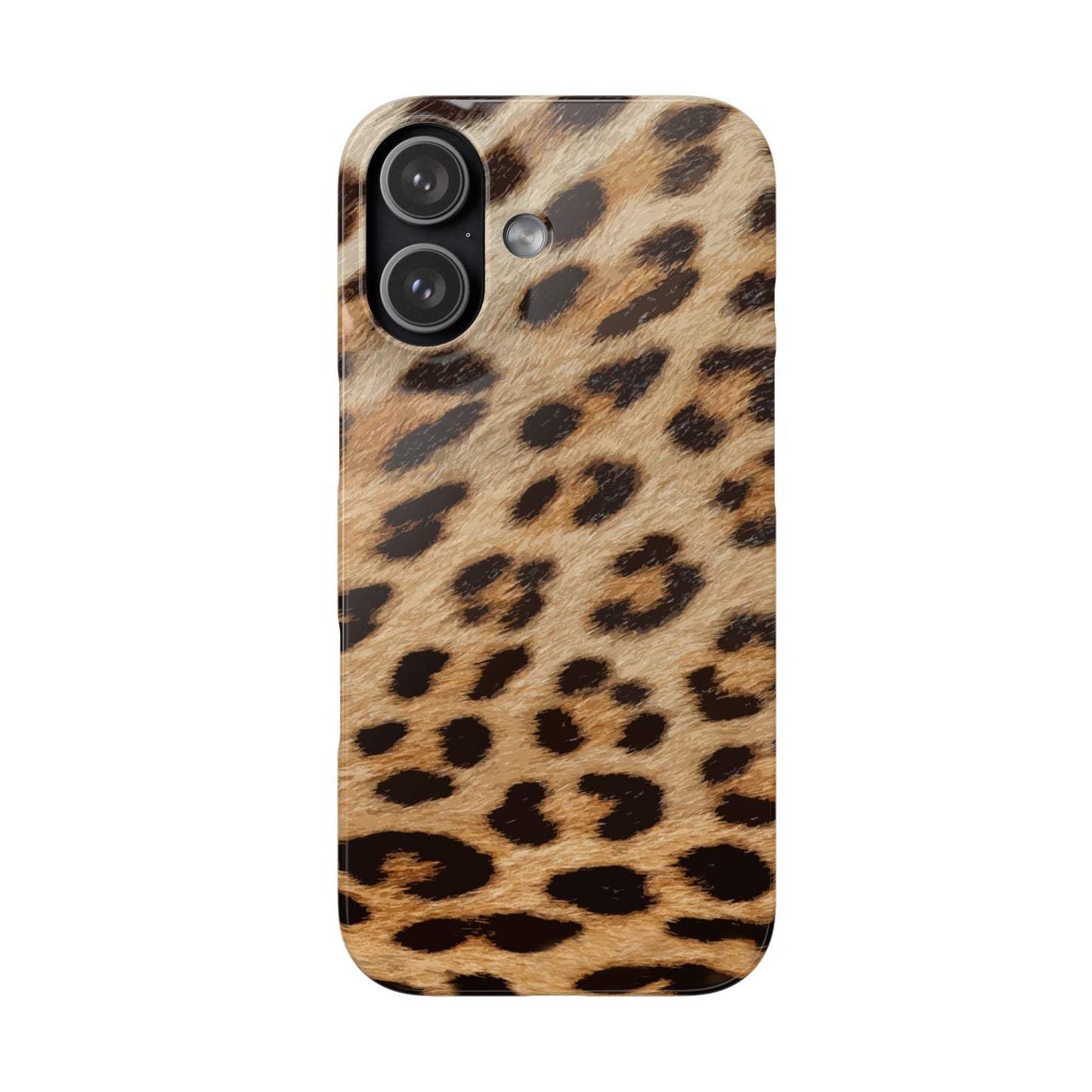Leopard Print Slim Phone Case for Apple iPhone, Samsung Galaxy and Google Pixel.