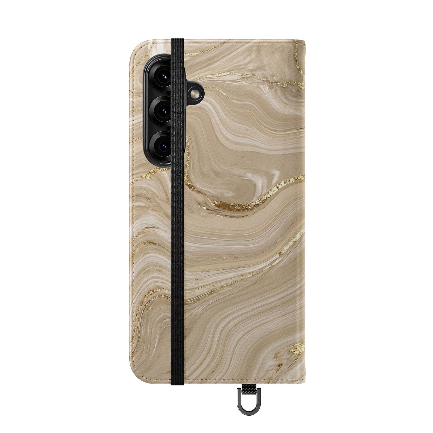 Marble Beige Flip Phone Case – Stylish Wallet Phone Cover with Card Slots