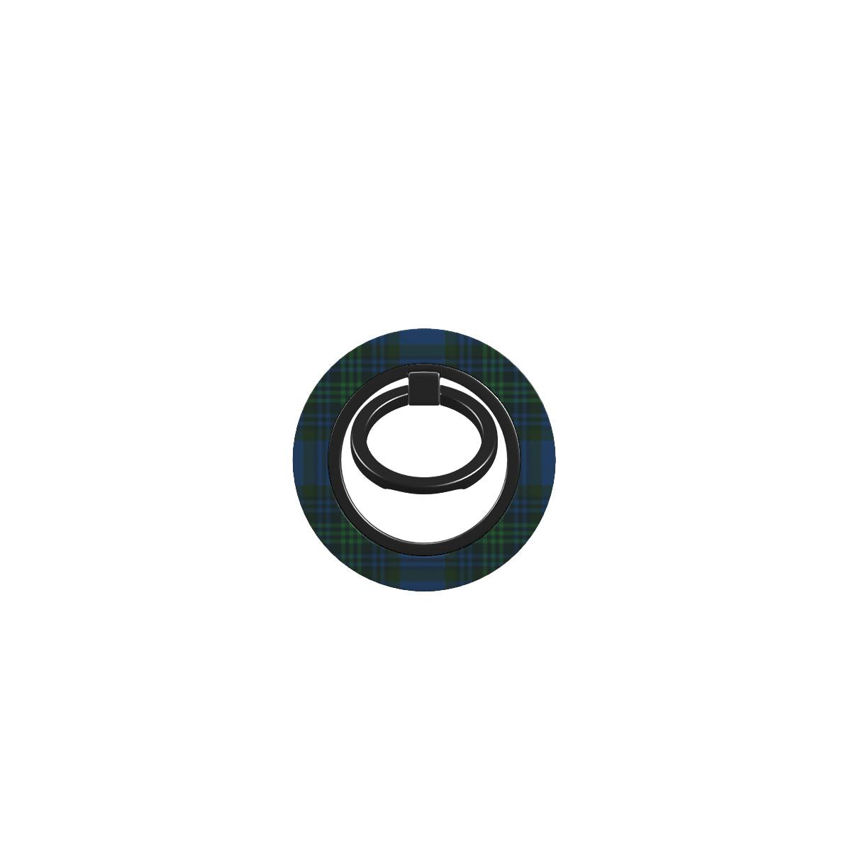 magnetic ring holder in blue and green tartan design, ergonomic phone holder ring with 360° rotation and strong adhesion
