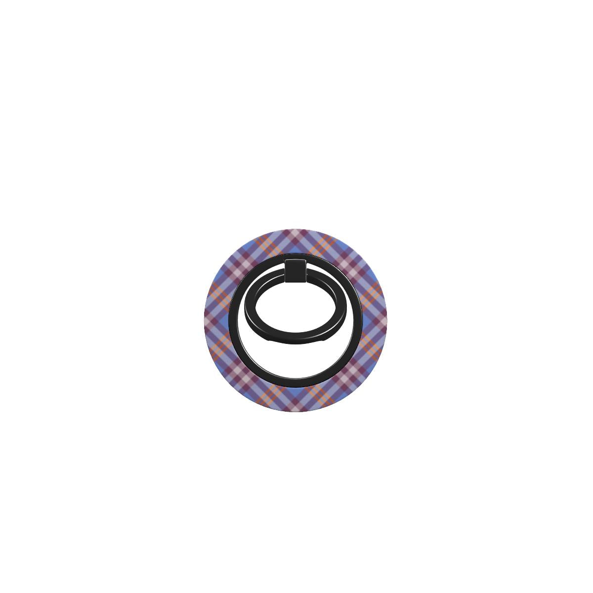 Orange and Violet Tartan Ring Holder with magnetic ring holder, ergonomic grip, and 360° rotation for secure phone use