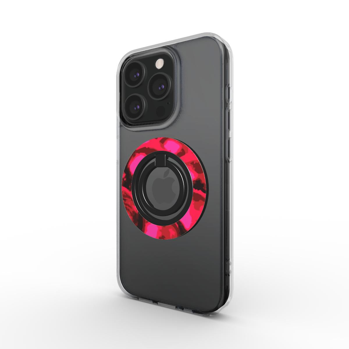 Pink Blackberries Ring Holder with magnetic grip, ergonomic design, and 360° rotation for secure phone handling